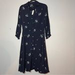 Ann Taylor  Factory Dress Navy Blue Long Sleeve Size 2 NWT Button Front Collared Photo 2