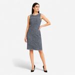 J.Crew  Blue Tweed Fringe Sleeveless Sheath Dress NWT Size 6 Photo 6