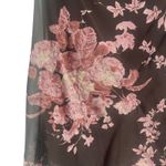 Connected Y2k Pink Brown Fairy Beaded‎ Floral Tiered Chiffon Midi Dress Size M Photo 2