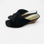 BOGO Mi.im Naomi Suede Cork Wedge Slip On Sandals in Black Size 6 Photo 2