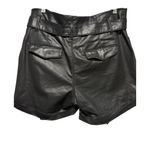 White House | Black Market WHBM Black Faux Leather Paper Bag Belted Short Photo 7