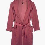 YALA Shiloh Organic Cotton Blend Sweatshirt Robe Cranberry Red S/M Size M Photo 1
