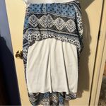 Rue 21  Ivory & Blue Hankerchief Hem  Asymmetrical Strapless Dress Photo 6