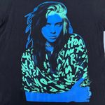 Billie Eilish  Music Tour Concert Black Blue Neon Green Graphic T-shirt Photo 2