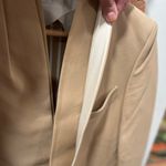 Korean Women’s Tailored Time Post Modern Blazer Tan Size 4 Photo 8