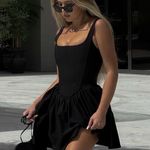 ZARA  dress mini corset inspired ruffled balloon bodycon summer cocktail wedding Photo 9