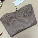 ZARA Beige Leather Tube Top Photo 1