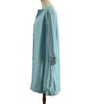 Vintage Blue Embroidered Cuff Long Sleeve Open Front Dressy Jacket Size M Photo 4