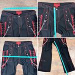 Tripp NYC Black And Red Plaid Lace-Up Chain Pants Gothic Chain Wide Leg Jeans Photo 12