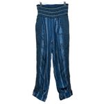 Free People  Pants Women XS Blue Jade Jacquard Balloon Harem‎ Pant Boho Hippie Photo 2