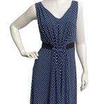 Michael Kors Dress Women's Small Black Blue White Polka Dot Maxi Sleeveless Photo 5