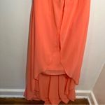 David's Bridal David’s Bridal Strapless High Low Dress with Front Detail Coral Reef Photo 4