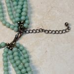 Chunky Layered Bead Necklace Mint Green Statement Bib Multi Strand Photo 2