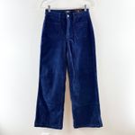 Just Black JBD Corduroy Mini Patch Pocket Longer Length Wide Leg Denim Jeans Navy 26 Photo 4