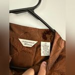 Laura Ashley VTG  Button Down Pattern Shiny Blouse Long Sleeve Brown Size XL 2X Photo 6