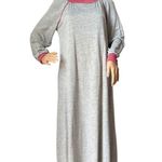 Vintage Sears JR Bazaar turtleneck maxi dress sleeved gray red medium Photo 6