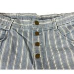 VTG Stuffed Shirt 90s Mom High Waist Striped 4 Button Denim Shorts 13/14 Photo 1