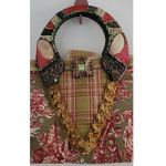 Mary Frances Vintage Oriental Print Beaded Gem Handle Bag VTG Green Photo 12