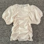 Club Monaco NWT  Ruched Puff Sleeve Top Sz L Photo 8