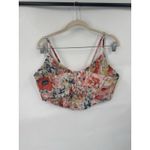 Floral Corset Cropped Top Women Large Colorful Bustier Fairy Whimsical Retro Photo 1