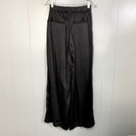 NEW Laude The Label Black Hepburn Satin Wide Leg Pleated Minimalist Pants 2 Photo 2