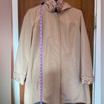 Dennis Basso Women's Hooded Lined Rain Jacket Hooded Tan XS Removable Hood Photo 9