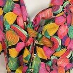 ZARA  TRF Cropped Top Fruit Print Tie Front Farmers Market Size Small Crop Blouse Photo 8