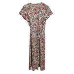 ALY DALY Women's Floral Print Wrap Midi Dress Short Sleeve Summer Spring‎ Sz SM White Photo 2