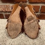 Ann Taylor  Tan Wedge Sandals Sz 9.5 Brown Ankle Strap Photo 7