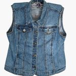 Charter Club Size PP Vest Jacket Denim Sleeveless Button Front & Flap Pockets Photo 0