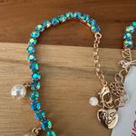 Betsey Johnson Cruise Control Blue Crystal Tennis Necklace Seashell Charms NWT Photo 3