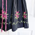 Original Steindl Vintage Black Floral Embroidered Dirndl Festival Mini Dress Size XS Photo 5
