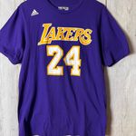 Adidas  LA Lakers  Crew Neck Short Sleeve Purple T-Shirt Sz M Photo 0