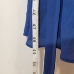 Lulus Women size Large Blue Ruffle Midi Wrap Dress Photo 6