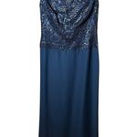 Tadashi Shoji Navy Blue Sequin Evening Gown Formal Dress 10 | Modest Wedding Photo 0