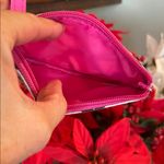 Coin Purse Vinyl Zip Wallet White Black Criss Cross Pink Accent New Photo 3