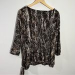Traveler's Animal Print Top With Side Knot Size Medium Chico's Size 1 Photo 2