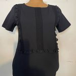 Ann Taylor black short sleeve top ruffles on front size small Photo 1