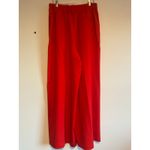 ALYSI Wool Wide Leg Red Trousers Pants Womens Size 6 Elastic Waist Holiday Party Photo 3