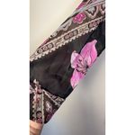 Vintage 70s Women’s Shirt Paisley Gogo Mod Disco Hippie Button Sheer Size Med Pink Photo 2