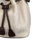 Dooney & Bourke Vintage  Leather Drawstring Bucket Bag in Bone color Brown Trim a Photo 12