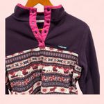 Lands End soft cozy pink purple 1/4 snap fleece pullover pockets Size undefined Photo 1