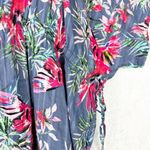 Haute Hippie  Claire Tropical Floral Kimono Cover Up 1X Macaw Birds Beach Photo 4