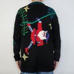 Vintage 90s, Lisa Nichols Christmas Santa Sweater Black Size M Photo 5