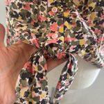 Nine West Pink and Green Puff Sleeve Button Down Blouse Photo 5