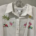 Alfred Dunner Alfred Dunmer 2 Pc set flamingo Vacation Travel Shirt 18 Pants 16 White Button Photo 6