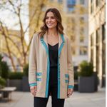 St. John Collection Vintage Beige Knit Cardigan Luxury Old Money Classic Size 10 Photo 1