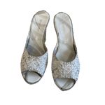 SHERIDAN MIA White Silver Woven Leather Sandals Heels Size 39 Photo 8