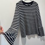 Lucky Brand soft Black and Gray Striped Sweater Photo 14