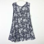 Joie  Black & White Floral Sleeveless Swing Mini Dress with Pockets Size 3X Photo 1